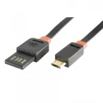 Cablu microUSB 3 m pentru incarcare si transfer date, mufe reversibile, nylon