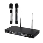 Set 2 microfoane wireless UHF cu receiver, raza 140 m, profesionale