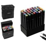 Set 40 markere multicolore cu 2 capete, pentru scris si evidentiere, cu geanta