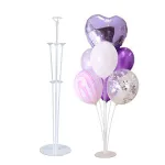 Stand transparent pentru aranjament cu 7 baloane, 70 cm, fara heliu