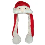 Căciulă de Moș Crăciun cu LED-uri colorate și mustață mișcătoare, 27 cm