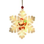 Decoratiune luminoasa tip fulg de zapada cu LED alb cald, pe baterii, 11,5 cm