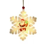 Decoratiune luminoasa tip fulg de zapada cu LED alb cald, pe baterii, 11,5 cm