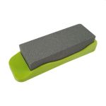 Piatra de ascutit cutite 15 cm cu suport din plastic stabil, culori diverse