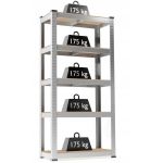 Raft metalic galvanizat cu 5 niveluri, 875 kg, 180x90x30 cm, polițe MDF