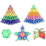 Set de construcție magnetic 3D cu 350 piese multicolor, educativ, 6+ (Procart)