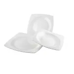 Set serviciu de masă 18 piese BoneMare din porțelan, design alb elegant