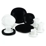 Set de masă din porțelan Luminarc Carine Black & White, 30 piese, 6 persoane