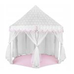 Cort castel pentru prințese cu perdele din tul, pliabil, 135x140 cm, cu husă