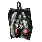 Husă pentru depozitarea încălțămintei, cu fermoar, mâner și panou transparent 40x20