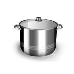 Oală din inox Perfect Home 24 cm, 9 L, cu capac din sticlă termorezistentă