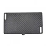 Plită pentru grătar din fontă, 2 fețe (netedă/striată), 45x25 cm