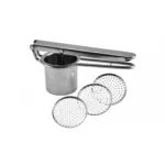 Presă din inox pentru cartofi cu 3 site interschimbabile, 26 cm