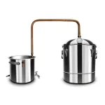 Aparat de distilare din inox 50L cu serpentină din cupru, set complet