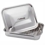Tavă din inox cu capac și raft, 37×28,5 cm, Perfect Home