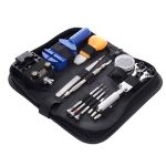 Trusă pentru reparat ceasuri, 13 piese, cu husă cu fermoar și unelte complete