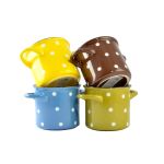 Bol pentru supă din ceramică cu toartă, 385 ml, Perfect Home, cu buline