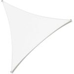 Copertină parasolar triunghiulară 4x4x4 m, HDPE 180 g/m², UV 90%, alb