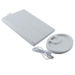 Oglindă cosmetică extensibilă cu 22 LED-uri, zoom 2x/3x, touch, USB, alb