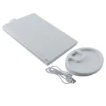 Oglindă cosmetică extensibilă cu 22 LED-uri, zoom 2x/3x, touch, USB, alb