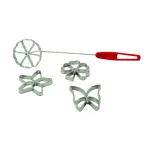 Set forme pentru gogoși tip trandafir, 4 modele, cu mâner Perfect Home