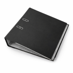 Biblioraft negru A4 cu bordură metalică, cotor 7,5 cm, pentru arhivare documente