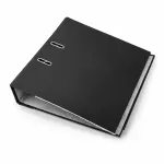 Biblioraft negru A4 cu bordură metalică, cotor 7,5 cm, pentru arhivare documente