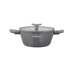 Cratiță antiaderentă 24 cm cu capac cu filtru și gură de scurgere, 4,5 L