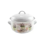 Oală emailată Lavanda 2,4L cu capac din sticlă, pentru toate plitele