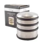 Opritor de ușă din inox 7x7 cm, greu, cu bază antiderapantă din cauciuc