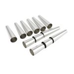 Set 12 forme conice din oțel inoxidabil pentru rulouri și cornulețe (10 cm)