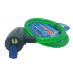 Cablu antifurt pentru bicicletă 150 cm, cu înveliș silicon și 2 chei, verde