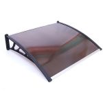 Copertină pentru ușă 120x80 cm din policarbonat UV, cu accesorii montaj, maro