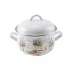 Oală emailată cu capac 16 cm, 1,8 L, model lavandă – Perfect Home