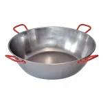 Tigaie paella adâncă din oțel lustruit 65 cm, cu 4 mânere, Perfect Home