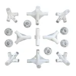 Set conectori pentru pavilion de grădină 3x6 m, 15 piese din ABS rezistent, alb