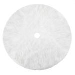 Fustă pentru brad de Crăciun din blăniță albă, pufoasă, 120 cm, tip zăpadă