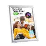 Ramă click A1 din aluminiu, argintie, pentru postere și afișe, montaj pe perete