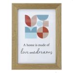 Ramă foto 10x15 cm din lemn natur, design clasic, pentru birou sau perete