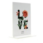 Ramă foto din plexiglas transparent, tip T, format A4 portret, pentru birou