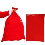 Sac Moș Crăciun roșu pentru cadouri, cu închidere cu șnur, 40x60 cm