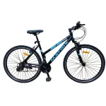 Bicicletă hibridă de damă 700C pentru oraș și munte, 21 viteze, cadru aluminiu 17"