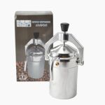 Cafetieră moka retro pentru 4 porții, din aluminiu, compatibilă gaz/electric/vitroceramic