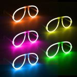 Ochelari luminescenți de petrecere tip aviator, neon albastru, set cu bețe luminoase