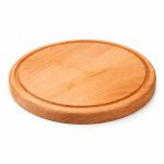 Placă de tăiat rotundă din lemn natural, 19 cm – pentru bucătărie și servire