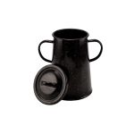 Recipient emailat pentru untură, 2L, cu capac și mânere, negru Perfect Home