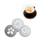 Set 3 șabloane din inox pentru decor cappuccino și prăjituri, 8 cm