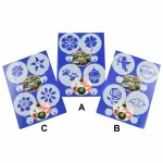 Set 4 șabloane pentru decorare cappuccino și prăjituri, plastic 8 cm