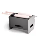 Set complet pentru copt Kurtoskalacs la cărbune, cu stand metalic și 2 tije