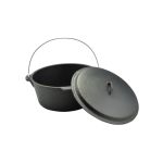 Oală Dutch Oven din fontă cu capac, 6 L, 30 cm – pentru cuptor și jar